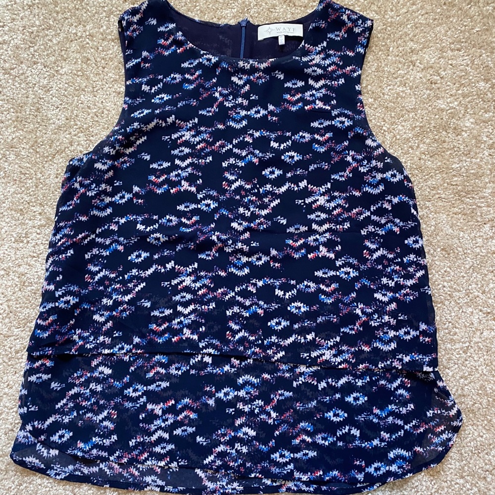 Wayf double layer chiffon sleeveless top